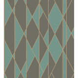 Cole & Son Wallcovering Oblique Teal And Black COLE & SON GEOMETRIC II PAPER - 100% United Kingdom - Horizontal: - and Vertical: 30 27 - My Fabric Connection -