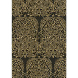 Cole & Son Wallcovering Alpana Gold/Onyx COLE & SON NEW CONTEMPORARY II PAPER - 100% United Kingdom Horizontal: 0 and Vertical: 30 20.5 - My Fabric Connection -