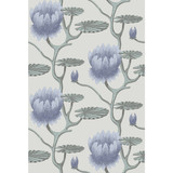 Cole & Son Wallcovering Summer Lily Blu/Aq/Pearl CONTEMPORARY RESTYLED PAPER - 100% United Kingdom Horizontal: 27 and Vertical: 19.75 27 - My Fabric Connection -