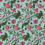 Gaston Y Daniela Fabric Palampore Azul GASTON LIBRERIA LINEN - 91%;POLYAMIDE - 9% Italy HEAVY Horizontal: 26.52 and Vertical: 50 52.8 - My Fabric Connection -