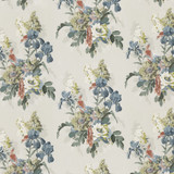 G P & J Baker Fabric Bird & Iris Indigo SIGNATURE PRINTS LINEN - 100% Thailand MEDIUM Horizontal: 17.336 and Vertical: 25.61 52.796 - My Fabric Connection -
