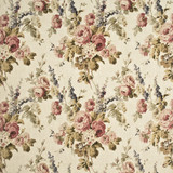 Mulberry Fabric Vintage Floral Antique/Rose COUNTRY WEEKEND LINEN - 100% Thailand - Horizontal: 26.398 and Vertical: 27.186 52.796 - My Fabric Connection -