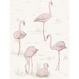 Cole & Son Wallcovering Flamingos Pink/White CONTEMPORARY RESTYLED PAPER - 100% United Kingdom Horizontal: 21 and Vertical: 27.5 21 - My Fabric Connection -
