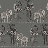 Cole & Son Wallcovering Safari Dance Charcoal Black & White
