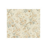 Lee Jofa Fabric Garden Roses Beige/Aqua SUZANNE RHEINSTEIN *HOLLYHOCK II LINEN - 100% United Kingdom MEDIUM Horizontal: 39 and Vertical: 32 60 - My Fabric Connection -