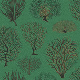 Cole & Son Wallcovering Seafern Emerald COLE & SON CURIO PAPER - 100% United Kingdom - Horizontal: - and Vertical: 20.5 20.5 - My Fabric Connection -