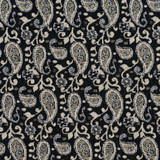 Charlotte Fabric 5845 Onyx Paisley Classic Patterns 52% Polyester, 48% Cotton Made In USA Exceeds 160,000 Wyzenbeek Rubs (Heavy Duty) Horizontal: 3" X Vertical: 4.75" 54 Inches - My Fabric Connection -