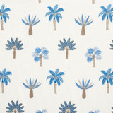 Schumacher Fabric Palmetto Beach Embroidery Blue 75301 NAUTILUS See Sample INDIA - </p><p>Repeat: Horizontal: 12 3/4" (32CM) and Vertical: 15 1/4" (39CM) 51 1/2" (131CM) - My Fabric Connection -