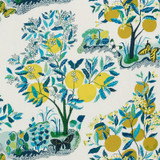 Schumacher Fabric Citrus Garden Indoor/Outdoor Pool 177331 Indoor/Outdoor: Prints & Wovens 52.5" - My Fabric Connection - Schumacher Fabric Citrus Garden Indoor/Outdoor Pool 177331 Indoor/Outdoor: Prints & Wovens 52.5" - My Fabric Connection -