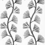 Schumacher Fabric Ginkgo Embroidery Jet 73082 ORIENT EXPRESS See Sample INDIA - </p><p>Repeat: Horizontal: 18" (46CM) and Vertical: 30 1/2" (77CM) 58" (147CM) - My Fabric Connection -