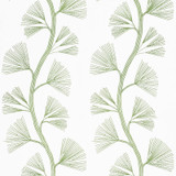 Schumacher Fabric Ginkgo Embroidery Leaf 73080 ORIENT EXPRESS See Sample INDIA - </p><p>Repeat: Horizontal: 18" (46CM) and Vertical: 30 1/2" (77CM) 58" (147CM) - My Fabric Connection -