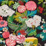Schumacher Fabric Chiang Mai Dragon Ebony 173275 Exuberant Prints 27.0" - My Fabric Connection - Schumacher Fabric Chiang Mai Dragon Ebony 173275 Exuberant Prints 27.0" - My Fabric Connection -