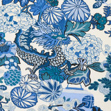 Schumacher Fabric Chiang Mai Dragon China Blue 173272 Exuberant Prints 27.0" - My Fabric Connection - Schumacher Fabric Chiang Mai Dragon China Blue 173272 Exuberant Prints 27.0" - My Fabric Connection -