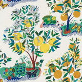 Schumacher Fabric Citrus Garden Indoor/Outdoor Primary 177330 Indoor/Outdoor: Prints & Wovens 52.5" - My Fabric Connection -