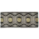 Stout Trim Honeycomb 1 Fog ACCENTS TAPES & BORDERS 74%SVI 26%POL CHINA Horizontal: 0.875 and Vertical: 0 1.75 in - My Fabric Connection -