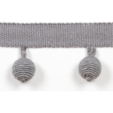 Europatex Fabric Le Lin Beaded Fringe Battleship Le Lin Collection 63% Linen / 37% Rayon China See Sample Horizontal: N/A and Vertical: N/A 1.46 inches  - My Fabric Connection -