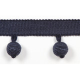 Europatex Fabric Le Lin Beaded Fringe Navy Le Lin Collection 63% Linen / 37% Rayon China See Sample Horizontal: N/A and Vertical: N/A 1.46 inches  - My Fabric Connection -