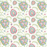 Stout Fabric Julep 1 Blossom RAINBOW LIBRARY TILE/SORBET 100%COT %BEMB INDIA Horizontal: 17 and Vertical: 15.75 50 in - My Fabric Connection -