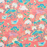 Schumacher Fabric Lotus Garden Red 179041 SIGNATURE SCHUMACHER LINEN 100% THAILAND </p><p>Repeat: Horizontal: 27" (69CM) and Vertical: 43 3/4" (111CM) 53.5 - My Fabric Connection -