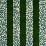 Schumacher Fabric Guepard Stripe Velvet Emerald 77141 TIMOTHY CORRIGAN COTTON 90% POLYESTER 10% BELGIUM </p><p>Repeat: Horizontal: 13 1/2" and Vertical: 8 7/8" 54 - My Fabric Connection -