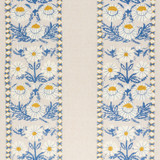 Schumacher Fabric Marguerite Embroidery Blue & Ochre 72332 REVISIT OF POPULAR PATTERNS WOOL 60% LINEN 40% INDIA </p><p>Repeat: Horizontal: 25" (64CM) and Vertical: 23" (58CM) 54 - My Fabric Connection -