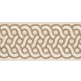 Schumacher Trim Mandeville Tape Dune 77150 STATEMENT TRIMS COTTON 100% INDIA </p><p>Repeat: Horizontal: 3" (8CM) and Vertical: 3/4" (2CM) 3 - My Fabric Connection -