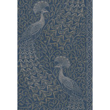 Cole & Son Wallcovering Pavo Parade Msilver/Denim COLE & SON PEARWOOD PAPER - 100% United Kingdom Horizontal: 20.5 and Vertical: 30 20.5 - My Fabric Connection -