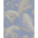 Cole & Son Wallcovering Palm Jungle Straw & Blue CONTEMPORARY RESTYLED PAPER - 100% United Kingdom Horizontal: 20.5 and Vertical: 25 20.5 - My Fabric Connection -