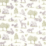 Clarke And Clarke Fabric New Forest Forest Natural CLARKE & CLARKE BLIGHTY COTTON - 100% Turkey MEDIUM Horizontal: and Vertical: 54 - My Fabric Connection -