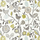 Clarke And Clarke Fabric Folki Chartreuse/Charcoal CLARKE & CLARKE WILDERNESS COTTON - 100% United Kingdom MEDIUM Horizontal: 26.97 and Vertical: 25.2 54 - My Fabric Connection -