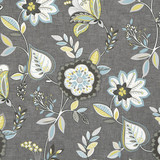 Clarke And Clarke Fabric Octavia Charcoal/Chartreuse CLARKE & CLARKE OCTAVIA COTTON - 100% Turkey MEDIUM Horizontal: 26.97 and Vertical: 25.2 54 - My Fabric Connection -