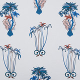 Clarke And Clarke Fabric Jungle Palms Blue ANIMALIA BY EMMA J SHIPLEY FOR C&C COTTON - 100% United Kingdom HEAVY Horizontal: 18.11 and Vertical: 26.18 54 - My Fabric Connection -