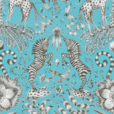 Clarke And Clarke Fabric Kruger Teal ANIMALIA BY EMMA J SHIPLEY FOR C&C COTTON - 100% United Kingdom HEAVY Horizontal: 13.58 and Vertical: 22.44 54 - My Fabric Connection -