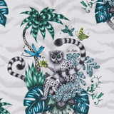 Clarke And Clarke Fabric Lemur Jungle ANIMALIA BY EMMA J SHIPLEY FOR C&C COTTON - 100% United Kingdom HEAVY Horizontal: 18.11 and Vertical: 21.65 54 - My Fabric Connection -