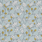 Clarke And Clarke Fabric Acorn Trail Duckegg CLARKE & CLARKE LAND & SEA COTTON - 100% Turkey MEDIUM Horizontal: 6.77 and Vertical: 6.3 54 - My Fabric Connection -