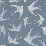 Clarke And Clarke Fabric Fly Away Navy CLARKE & CLARKE LAND & SEA COTTON - 100% Turkey MEDIUM Horizontal: 17.99 and Vertical: 24.8 54 - My Fabric Connection -