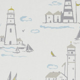 Clarke And Clarke Fabric Lowestoft Mineral CLARKE & CLARKE LAND & SEA COTTON - 100% Turkey MEDIUM Horizontal: 26.97 and Vertical: 24.8 54 - My Fabric Connection -