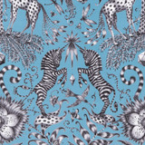 Clarke And Clarke Fabric Kruger Velvet Teal ANIMALIA BY EMMA J SHIPLEY FOR C&C POLYESTER - 100% Spain HEAVY Horizontal: 13.78 and Vertical: 22.44 54 - My Fabric Connection -