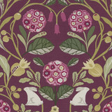 Clarke And Clarke Fabric Forester Plum CLARKE & CLARKE SHERWOOD COTTON - 100% Turkey MEDIUM Horizontal: 18 and Vertical: 16.1 54 - My Fabric Connection -