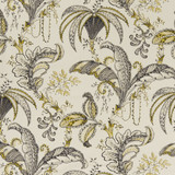 Clarke And Clarke Fabric Ophelia Charcoal/Ochre CLARKE & CLARKE EDEN COTTON - 90%;LINEN - 10% Spain MEDIUM Horizontal: 26.625 and Vertical: 24.875 54.375 - My Fabric Connection -
