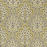 Clarke And Clarke Fabric Persia Charcoal/Ochre CLARKE & CLARKE EDEN COTTON - 90%;LINEN - 10% Spain MEDIUM Horizontal: 13.375 and Vertical: 13.5 54.375 - My Fabric Connection -