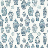 Aoc Fabric Lainey 1 Blue/White RAINBOW LIBRARY LAKE/INDIGO 100%COT INDIA Horizontal: 13.25 and Vertical: 13.25 54 in - My Fabric Connection -