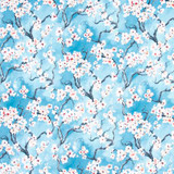 Carole Fabric Cherry Blossom Azure Red Sea 100% Polyester India 50,000 Wyzenbeek Double Rubs Horizontal: 27 3/8" D and Vertical: 25 1/4" V 56" - My Fabric Connection -
