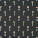 Carole Fabric Pot Of Love Noir Geranium 75% Viscose, 25% Linen India N/A Horizontal: 8 1/2" and Vertical: 9 3/8" V 51" - My Fabric Connection -