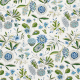 Schumacher Fabric Roca Redonda Blue & Ivory 178773 Rhapsody In Blue 13.5" - My Fabric Connection -