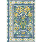 Cole & Son Wallcovering Triana Canary Yellow & China Blue On Teal COLE & SON SEVILLE NON WOVEN - 100% United Kingdom Horizontal: 20.5 and Vertical: 30 20.5 - My Fabric Connection -