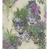 Cole & Son Wallcovering Talavera Magenta & Spring Greens On Stone COLE & SON SEVILLE NON WOVEN - 100% United Kingdom Horizontal: 27 and Vertical: 30 27 - My Fabric Connection -