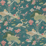 Lee Jofa Fabric Luzon Print Lagoon MINDORO VISCOSE - 82%;LINEN - 18% United Kingdom MEDIUM Horizontal: 27 and Vertical: 41 54 - My Fabric Connection -