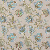 G P & J Baker Fabric Agra Teal CASPIAN VISCOSE - 60%;LINEN - 26%;RAYON - 14% India Horizontal: 25.216 and Vertical: 30.338 50.432 - My Fabric Connection -