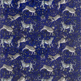 Clarke And Clarke Fabric Protea Velvet Blue WILDERIE BY EMMA J SHIPLEY FOR C&C POLYESTER - 100% Spain HEAVY Horizontal: 27 and Vertical: 25.36 55 - My Fabric Connection -
